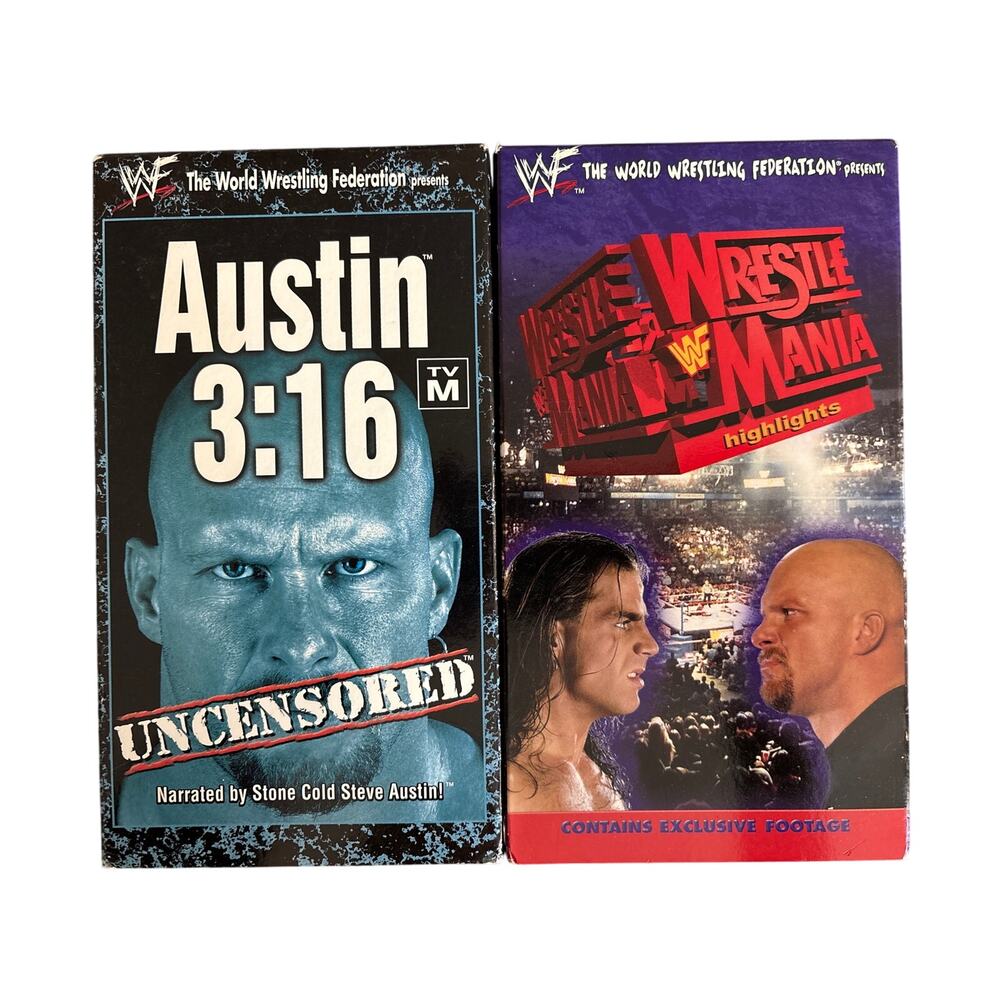 WWF VHS Wrestling topped Austin 3:16 & Wrestlemania highlights 1998 home video